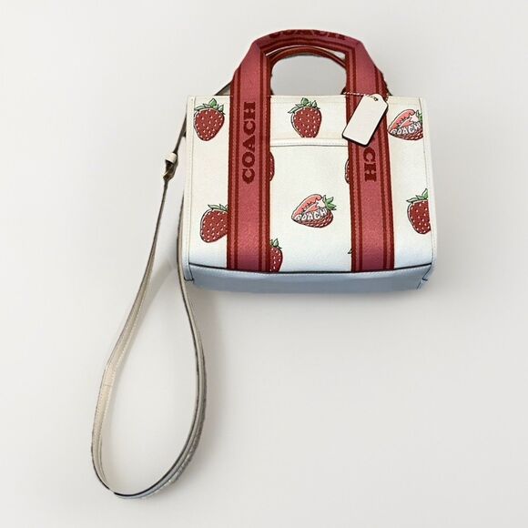 COACH Smith Tote 24 Bag Strawberry Pink Red White Shoulder Handbag CAR80 - Picture 6 of 16